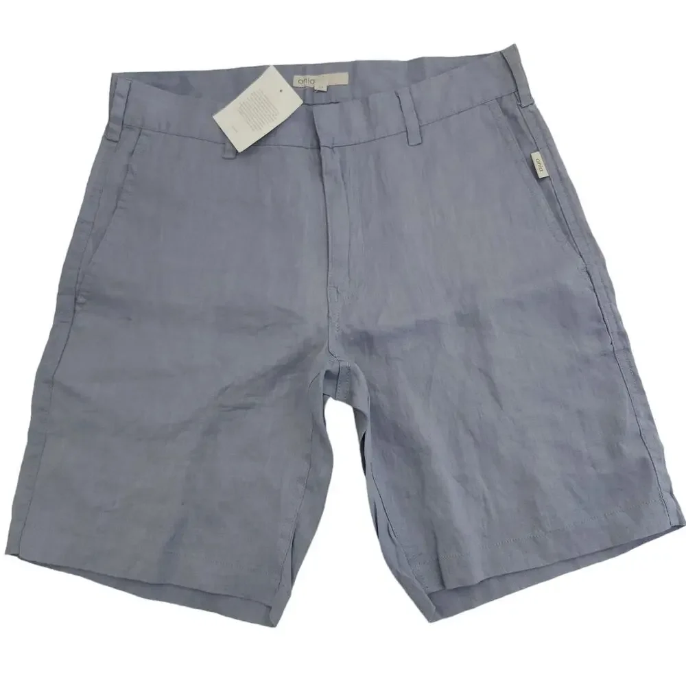 ONIA mens blue linen lightweight classic casual shorts Size 29 NEW